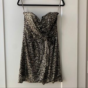 Sequin Black and Gold Short Mini Dress